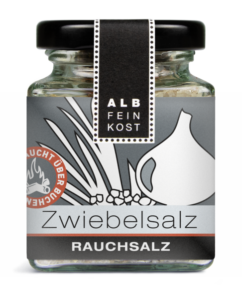 Albfeinkost Zwiebel-Rauch-Salz Gewürzsalz im Gewürzglas
